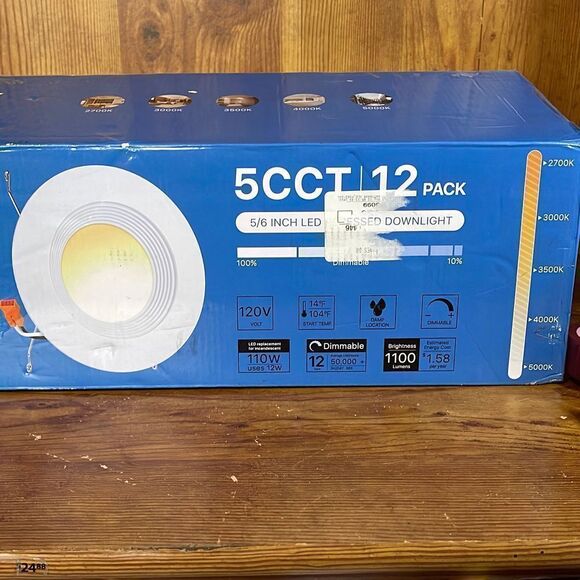 Ensenior 12 Pack 5/6 Inch LED Can Lights Retrofit Recessed Lighting BRAND NEW - Picture 2 of 6